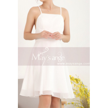Crossed Back Chiffon White Sexy Short Cocktail Dresses
