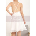 Crossed Back Chiffon White Sexy Short Cocktail Dresses - Ref C907 - 04