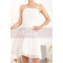 Crossed Back Chiffon White Sexy Short Cocktail Dresses - Ref C907 - 05