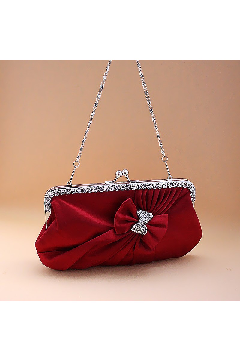 Stylish satin burgundy evening bags - Ref SAC115 - 01