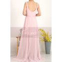 Chiffon Pink Evening Square Neck Dress For Women - Ref L1956 - 03