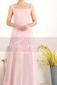 Chiffon Pink Evening Square Neck Dress For Women - Ref L1956 - 02