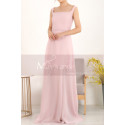 Chiffon Pink Evening Square Neck Dress For Women - Ref L1956 - 06