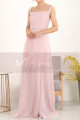 Chiffon Pink Evening Square Neck Dress For Women - Ref L1956 - 06