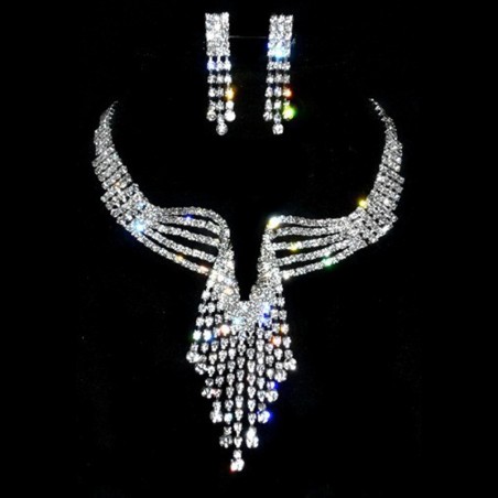 Multicolor sparkly wedding necklace set