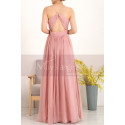 Draped V-Neck Simple Prom Dresses In Pink With Strap - Ref L1957 - 05