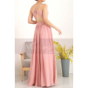 Draped V-Neck Simple Prom Dresses In Pink With Strap - Ref L1957 - 06