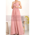 Draped V-Neck Simple Prom Dresses In Pink With Strap - Ref L1957 - 02