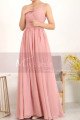 Draped V-Neck Simple Prom Dresses In Pink With Strap - Ref L1957 - 02