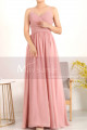 Draped V-Neck Simple Prom Dresses In Pink With Strap - Ref L1957 - 03