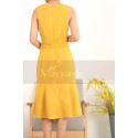 Stylish Belted Short Mermaid Mustard Yellow Dress - Ref C908 - 02