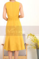 Stylish Belted Short Mermaid Mustard Yellow Dress - Ref C908 - 02
