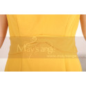 Stylish Belted Short Mermaid Mustard Yellow Dress - Ref C908 - 04