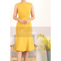 Stylish Belted Short Mermaid Mustard Yellow Dress - Ref C908 - 05