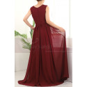 Long A-Line Burgundy Bridesmaid Dresses In Chiffon Without Sleeves - Ref L1958 - 02