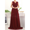 Long A-Line Burgundy Bridesmaid Dresses In Chiffon Without Sleeves - Ref L1958 - 03