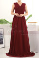 Long A-Line Burgundy Bridesmaid Dresses In Chiffon Without Sleeves - Ref L1958 - 03