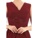 Long A-Line Burgundy Bridesmaid Dresses In Chiffon Without Sleeves - Ref L1958 - 05