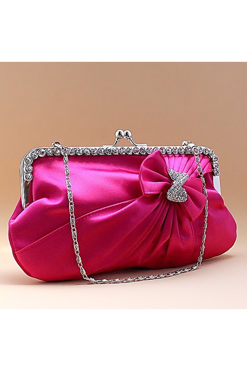 Best fuschia pink sparkly clutch bag - Ref SAC117 - 01