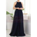 Long Backless Navy Blue Prom Dresses Licou Collar - Ref L1959 - 03
