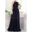 Long Backless Navy Blue Prom Dresses Licou Collar - Ref L1959 - 04