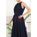 Long Backless Navy Blue Prom Dresses Licou Collar - Ref L1959 - 05