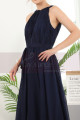 Long Backless Navy Blue Prom Dresses Licou Collar - Ref L1959 - 05