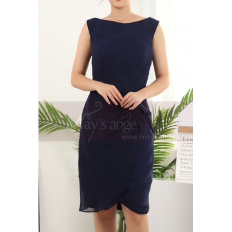 Sleeveless Short Blue Party Dresses Wrap Skirt