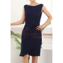 Sleeveless Short Blue Party Dresses Wrap Skirt - Ref C912 - 04