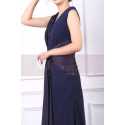 Asymmetrical Skirt Class Navy Blue Mother Of The Bride Dress - Ref L1960 - 03
