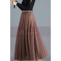 Jupe Longue Femme Marron Clair Tulle - Ref ju072 - 06