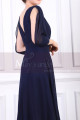 V-Neck Blue Long Sleeve Maxi Dress For Ceremony - Ref L1962 - 07