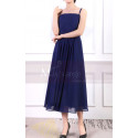 Blue Dress For Birthday Party With Thin Straps And Elastic Back - Ref L1963 - 02