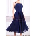 Blue Dress For Birthday Party With Thin Straps And Elastic Back - Ref L1963 - 04