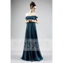 Green-Blue Chiffon Off-The-Shoulder Plus-Size Dress - Ref L022 - 02