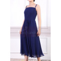Blue Dress For Birthday Party With Thin Straps And Elastic Back - Ref L1963 - 06