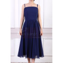 Blue Dress For Birthday Party With Thin Straps And Elastic Back - Ref L1963 - 07