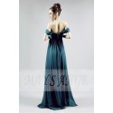 Green-Blue Chiffon Off-The-Shoulder Plus-Size Dress - Ref L022 - 03