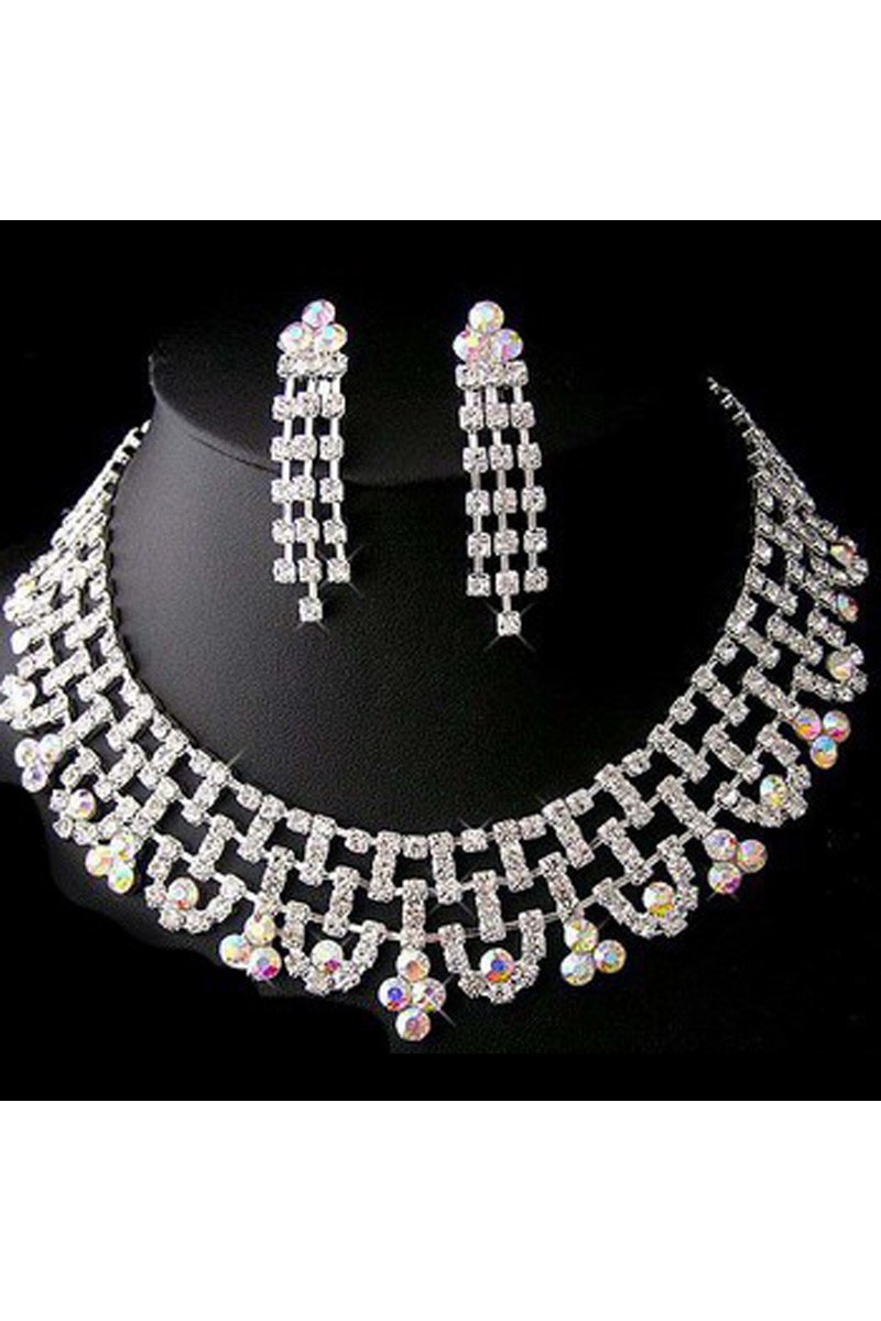 Multicolor rhinestone necklace amande - Ref E088 - 01