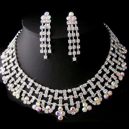 Magnifique set bijoux strass multicolore