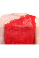 One Shoulder Lace Red Cocktail Dress Short With Satin Belt - Ref C918 - 07