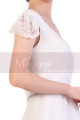 Cap Sleeve Short White Lace Party Dresses With Shiny Belt - Ref C920 - 07