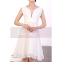 White Short Backless Dress Chiffon - Ref C921 - 02