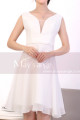 White Short Backless Dress Chiffon - Ref C921 - 02