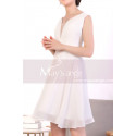 White Short Backless Dress Chiffon - Ref C921 - 04