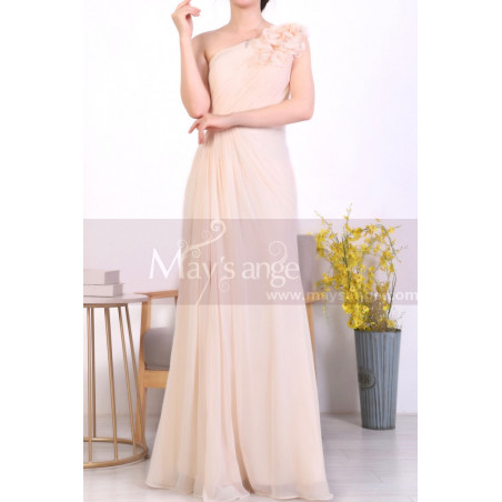 Half Sleeves Long Gown with Slit Peach main image 1