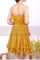 Mustard Yellow Strapless Dress With Flounce Skirt - Ref C917 - 07