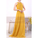 Licou Collar Long Sleeveless  Mustard Yellow Prom Dress - Ref L1968 - 02