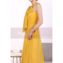 Licou Collar Long Sleeveless  Mustard Yellow Prom Dress - Ref L1968 - 04