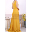 Licou Collar Long Sleeveless  Mustard Yellow Prom Dress - Ref L1968 - 05